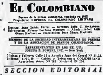 Archivo El Colombiano Centro de Información Periodística CIP