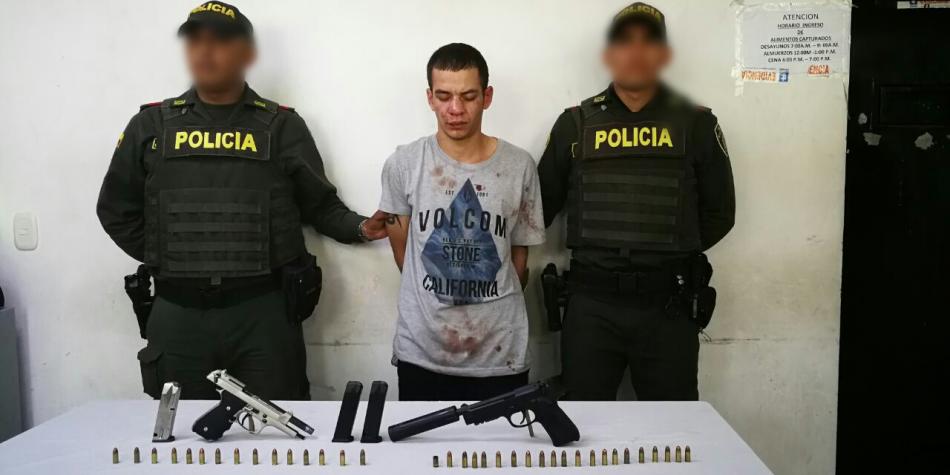 La captura del presunto sicario Kevin López, en Barranquilla, fue vital para identificar al resto de la banda. Foto cortesía de Policía.