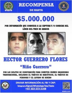 El afiche con la recompensa contra alias "Niño Guerrero".